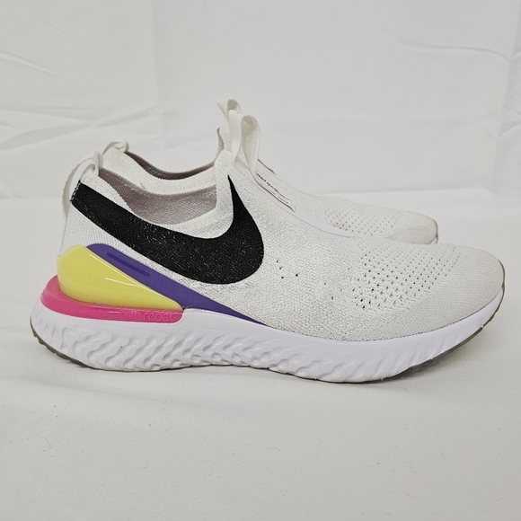 Nike Ephic Phantom React Sneakers White Black Laser, Fuchsia, Psychic Purple 6.5 - Picture 2 of 11